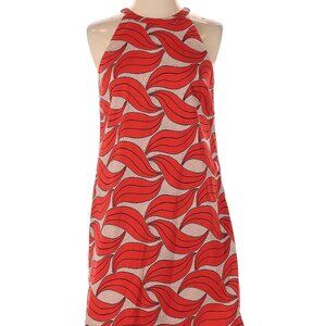 Ann Taylor Geometric Leaf Print Halter Shift Dress 2 NWOT